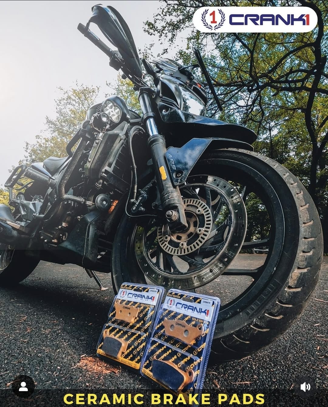 Crank1 Ceramic Brake Pads For Benelli TRK 502 X (2017-2021) - Front - CRM689 - 2 Sets