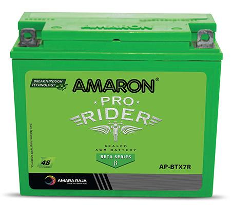 Amaron Pro Rider 12APBTX7R 7Ah Two-Wheeler Battery | 48 Months Warranty