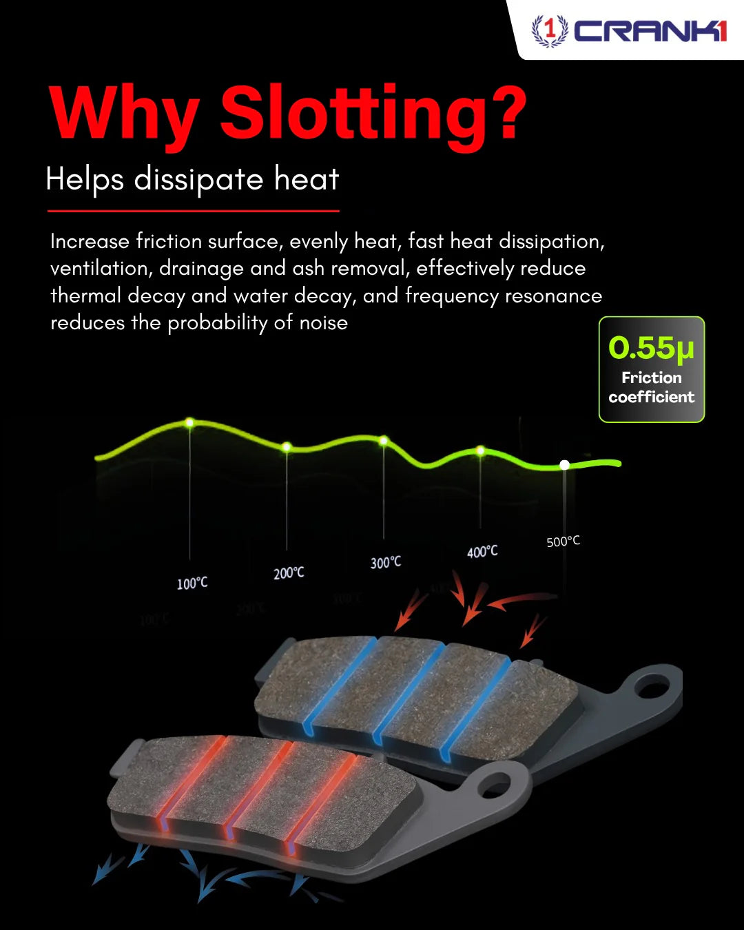 Crank1 Carbon Brake Pads For Hyosung GT650R (2009-2015) - Front - CFB692 - 2 Sets