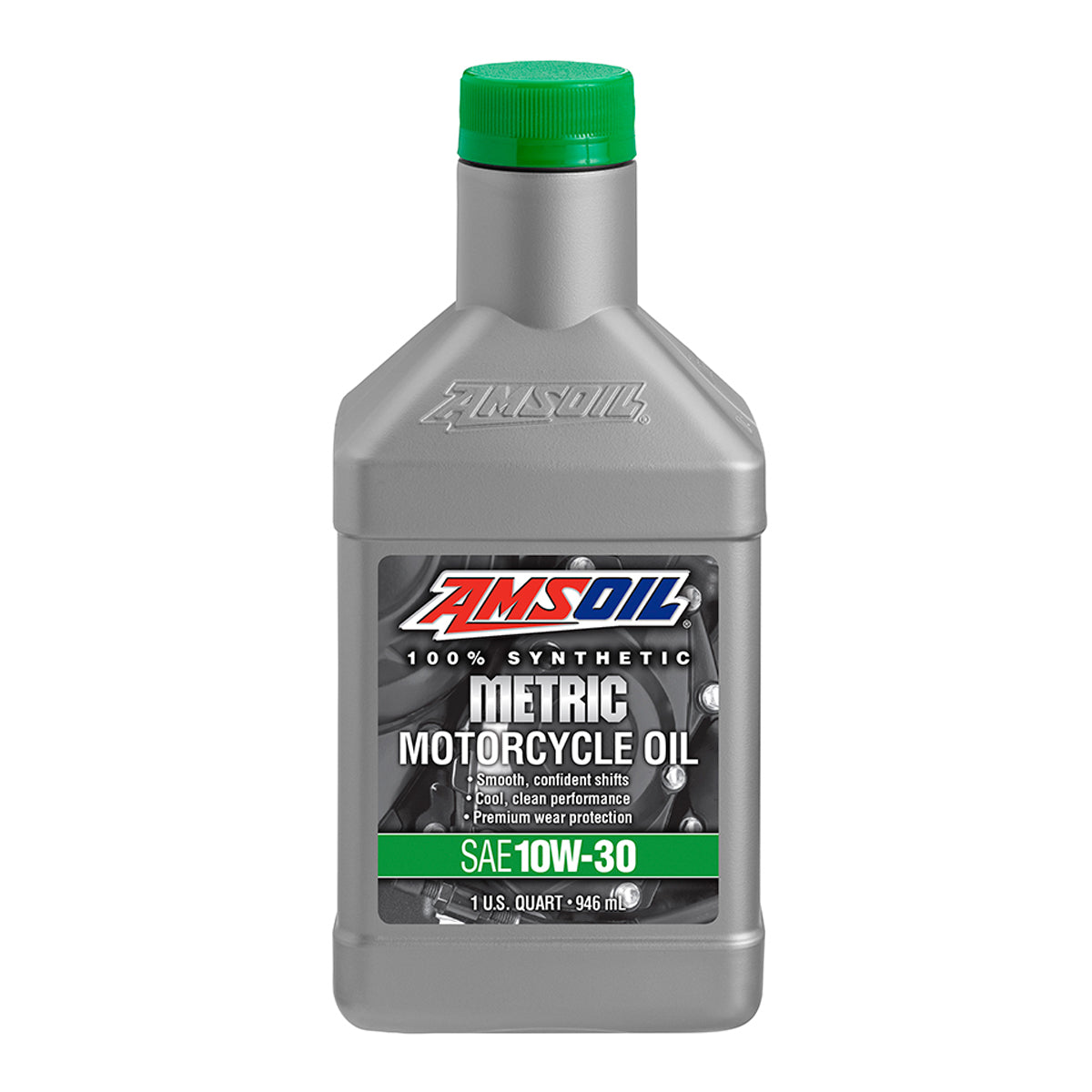AMSOIL Fully Synthetic 10W-30 Metric Motorcycle Engine Oil - MCTQT