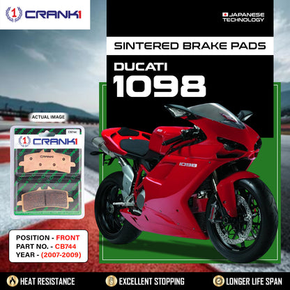 Crank1 Sintered Brake Pads For Ducati 1098 (2007-2009) - Front - CB744 - 2 Sets