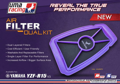 UMA Racing Air Filter for Yamaha MT/ R15 V3/ V4 - 02A00270