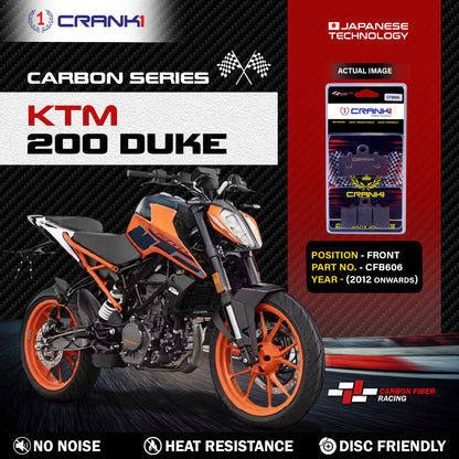 Crank1 Carbon Brake Pads For KTM 200 Duke (2012 Onwards) - Front - CFB606