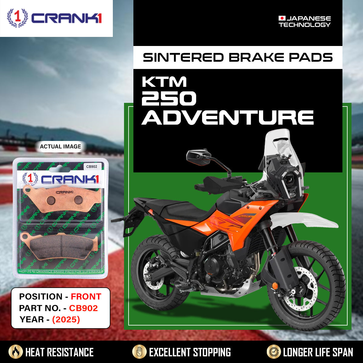 Crank1 Sintered Brake Pads For KTM 250 Adventure (2025) - Front - CB902