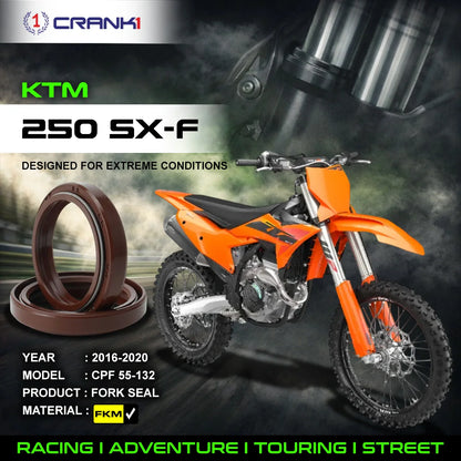 Crank1 Fork Oil Seals Pair For KTM 250 SX-F (2016-2020) - CPF55-132