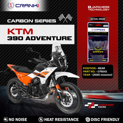 Crank1 Carbon Brake Pads For KTM 390 Adventure (2025 Onwards) - Rear - CFB312