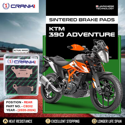 Crank1 Sintered Brake Pads For KTM 390 Adventure (2020-2024) - Rear - CB312