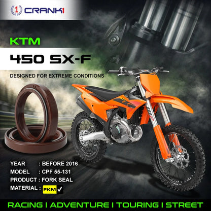 Crank1 Fork Oil Seals Pair For KTM 450 SX-F (Before 2016) - CPF55-131