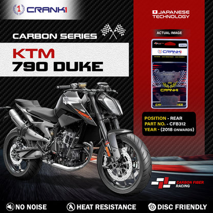Crank1 Carbon Brake Pads For KTM 790 Duke (2018 Onwards) - Rear - CFB312
