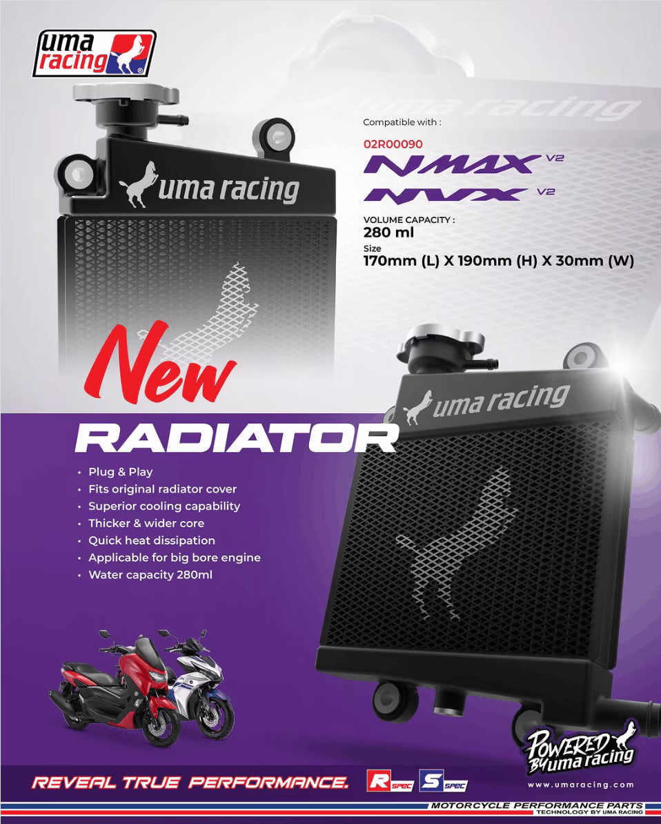 UMA Racing Radiator for Yamaha Aerox 155 - 02R00090
