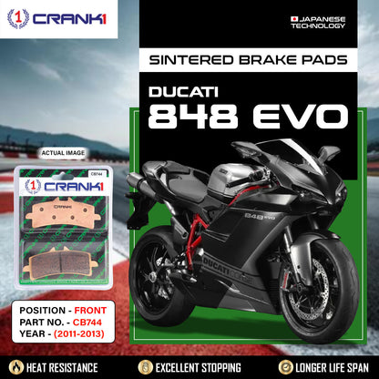 Crank1 Sintered Brake Pads For Ducati EVO 848 (2011-2013) - Front - CB744 - 2 Sets