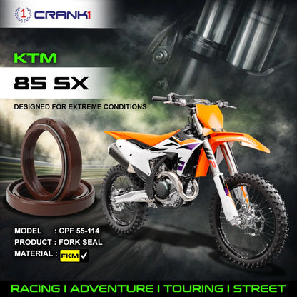 Crank1 Fork Oil Seals Pair For KTM 85 SX - CPF55-114