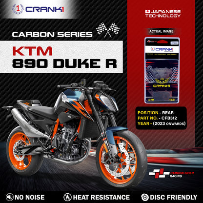 Crank1 Carbon Brake Pads For KTM 890 Duke R (2023 Onwards) - Rear - CFB312