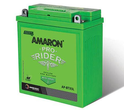Amaron Pro Rider 12APBTX50 5Ah Two-Wheeler Battery | 48 Months Warranty