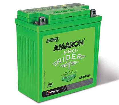 Amaron Pro Rider 12APBTX50 5Ah Two-Wheeler Battery | 48 Months Warranty