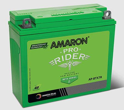 Amaron Pro Rider 12APBTX7R 7Ah Two-Wheeler Battery | 48 Months Warranty