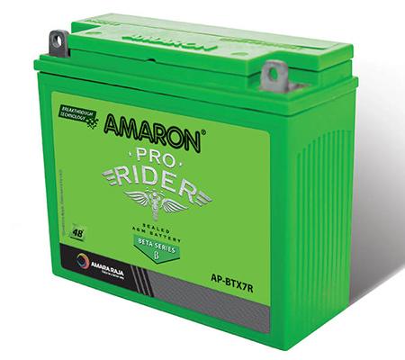 Amaron Pro Rider 12APBTX7R 7Ah Two-Wheeler Battery | 48 Months Warranty