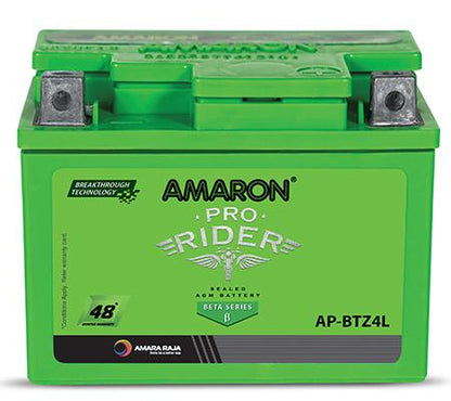 Amaron Pro Rider APBTZ4L 4Ah Two-Wheeler Battery | 48 Months Warranty