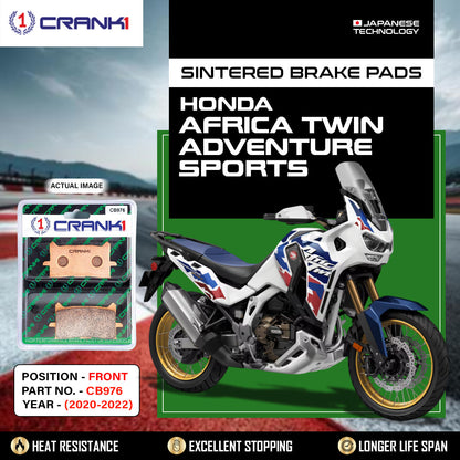 Crank1 Sintered  Brake Pads For Honda Africa Twin Adventure Sports (2020-2022) - Front - CB976 - 2 Sets