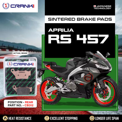 Crank1 Sintered Brake Pads For Aprilia RS 457 - Rear - CB312