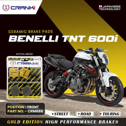 Crank1 Ceramic Brake Pads For Benelli TNT 600i - Front - CRM689 - 2 Sets