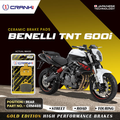 Crank1 Ceramic Brake Pads For Benelli TNT 600i - Rear - CRM469