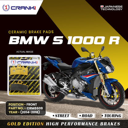 Crank1 Ceramic Brake Pads For BMW S 1000 R (2014-2018) - Front - CRM8609