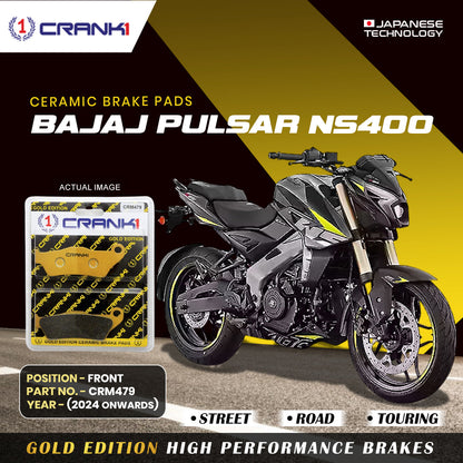 Crank1 Ceramic Brake Pads For Bajaj Pulsar NS400 (2024 Onwards) - Front - CRM479