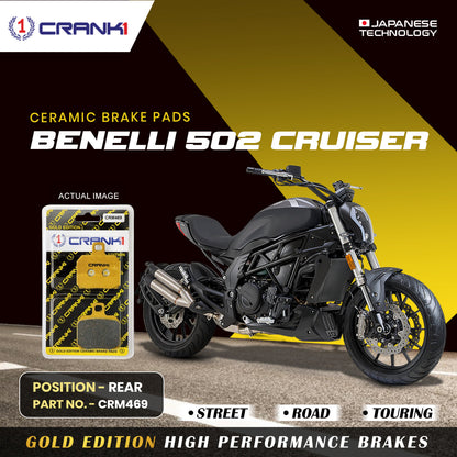 Crank1 Ceramic Brake Pads For Benelli 502C Cruiser - Rear - CRM469