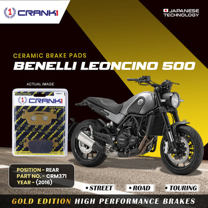 Crank1 Ceramic Brake Pads For Benelli Leoncino 500 (2016) - Rear - CRM371