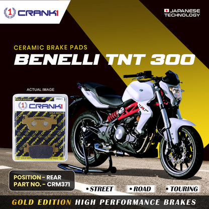 Crank1 Ceramic Brake Pads For Benelli TNT 300 - Rear - CRM371