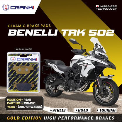 Crank1 Ceramic Brake Pads For Benelli TRK 502 (2017 Onwards) - Rear - CRM371