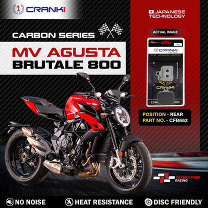 Crank1 Carbon Brake Pads For MV Agusta Brutale 800 - Rear - CFB662