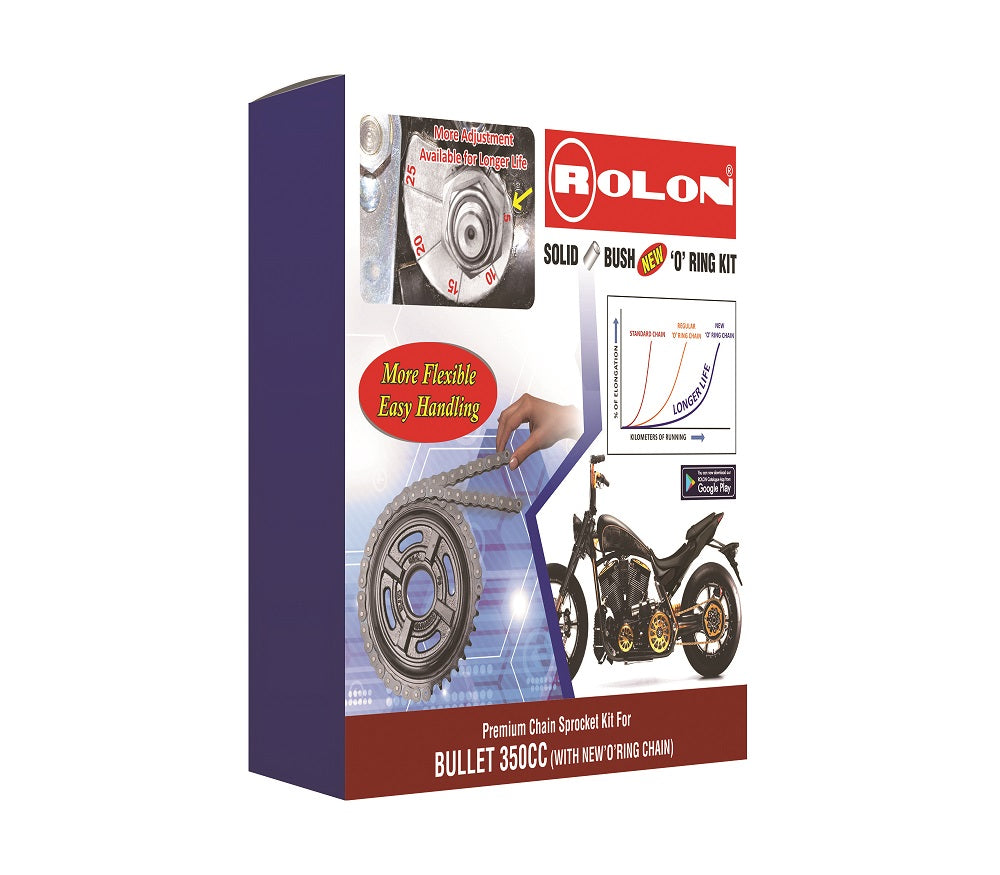 Rolon Chain and Sprocket kit for RE Thunderbird 350 - KIT BSORTB09 350CC