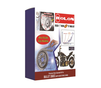 Rolon Chain and Sprocket kit for RE Thunderbird 350 - KIT BSORTB09 350CC