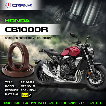 Crank1 Fork Oil Seals Pair For Honda CB1000R (2018-2020) - CPF55-120