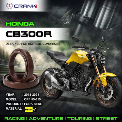 Crank1 Fork Oil Seals Pair For Honda CB300R (2018-2021) - CPF55-119