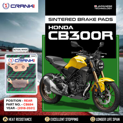Crank1 Sintered Brake Pads For Honda CB300R (2018-2021) - Rear - CB694