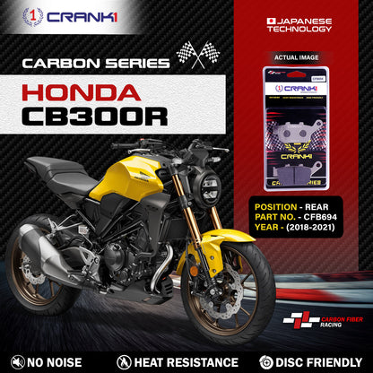 Crank1 Carbon Brake Pads For Honda CB300R (2018-2021) - Rear - CFB694