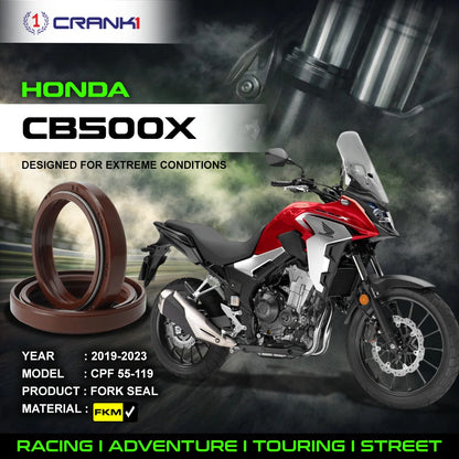 Crank1 Fork Oil Seals Pair For Honda CB500X (2019-2023) - CPF55-119