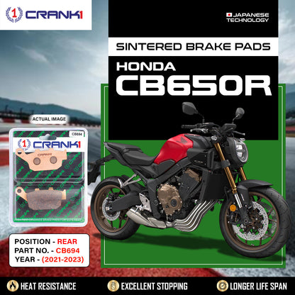 Crank1 Sintered Brake Pads For Honda CB650R (2021-2023) - Rear - CB694
