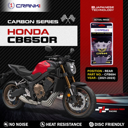 Crank1 Carbon Brake Pads For Honda CB650R (2021-2023) - Rear - CFB694