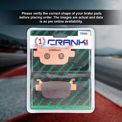 Crank1 Sintered Brake Pads For Benelli TRK 502 (2021 Onwards) - Rear - CB896 - 1 Set