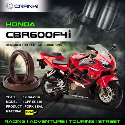 Crank1 Fork Oil Seals Pair For Honda CBR600F4i (2003-2006) - CPF55-120
