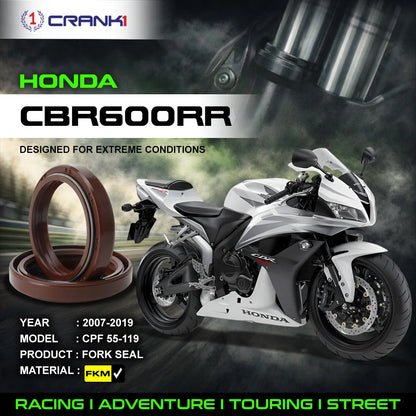 Crank1 Fork Oil Seals Pair For Honda CBR600RR (2007-2019) - CPF55-119
