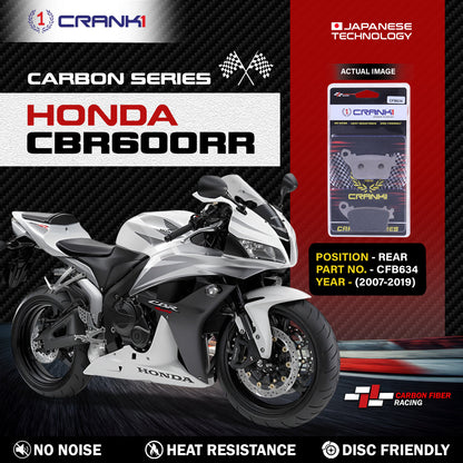 Crank1 Carbon Brake Pads For Honda CBR600RR (2007-2019) - Rear - CFB634