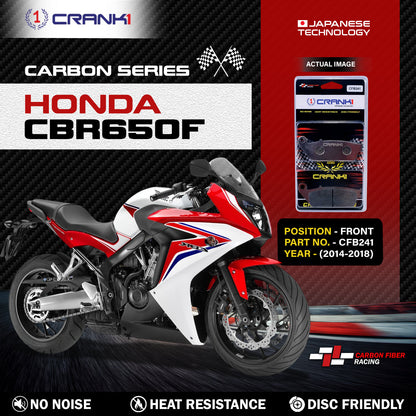 Crank1 Carbon Brake Pads For Honda CBR650F (2014-2018) - Front - CFB241 - 2 Sets
