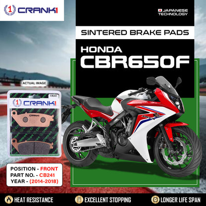 Crank1 Sintered Brake Pads For Honda CBR650F (2014-2018) - Front - CB241 - 2 Sets Required