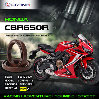 Crank1 Fork Oil Seals Pair For Honda CBR650R (2019-2020) - CPF55-119