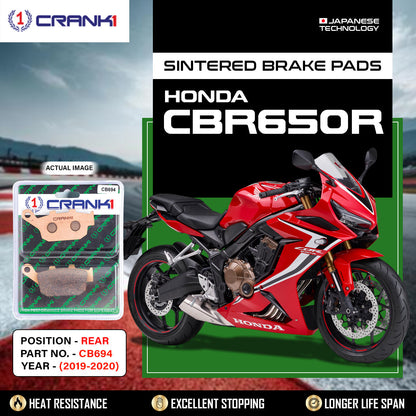 Crank1 Sintered Brake Pads For Honda CBR650R (2019-2020) - Rear - CB694